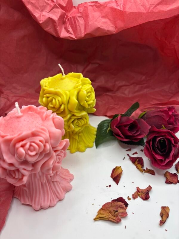 Rose Pillar Candle - Image 2