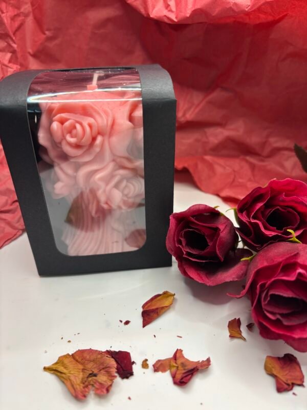 Rose Pillar Candle - Image 3